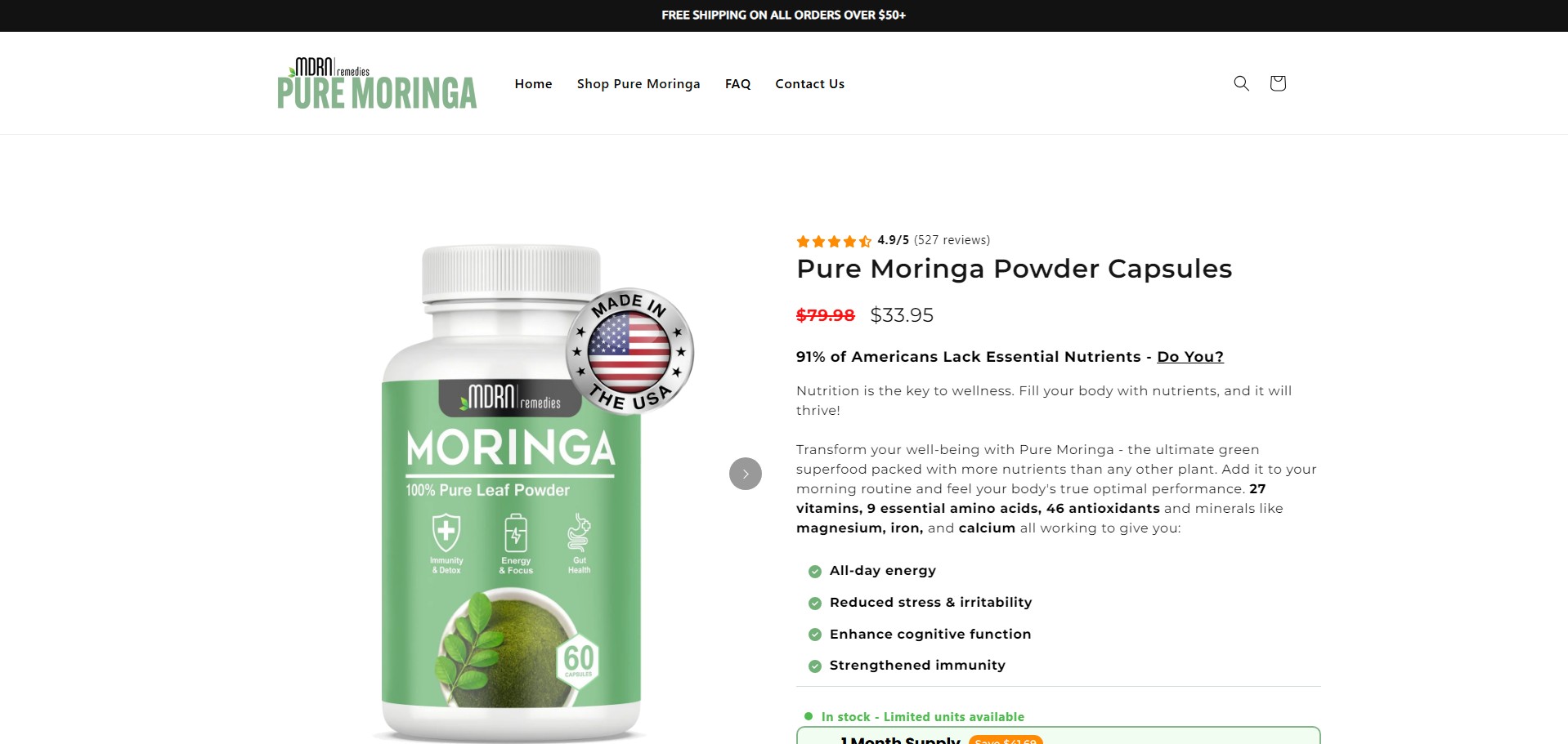 Pure moringa